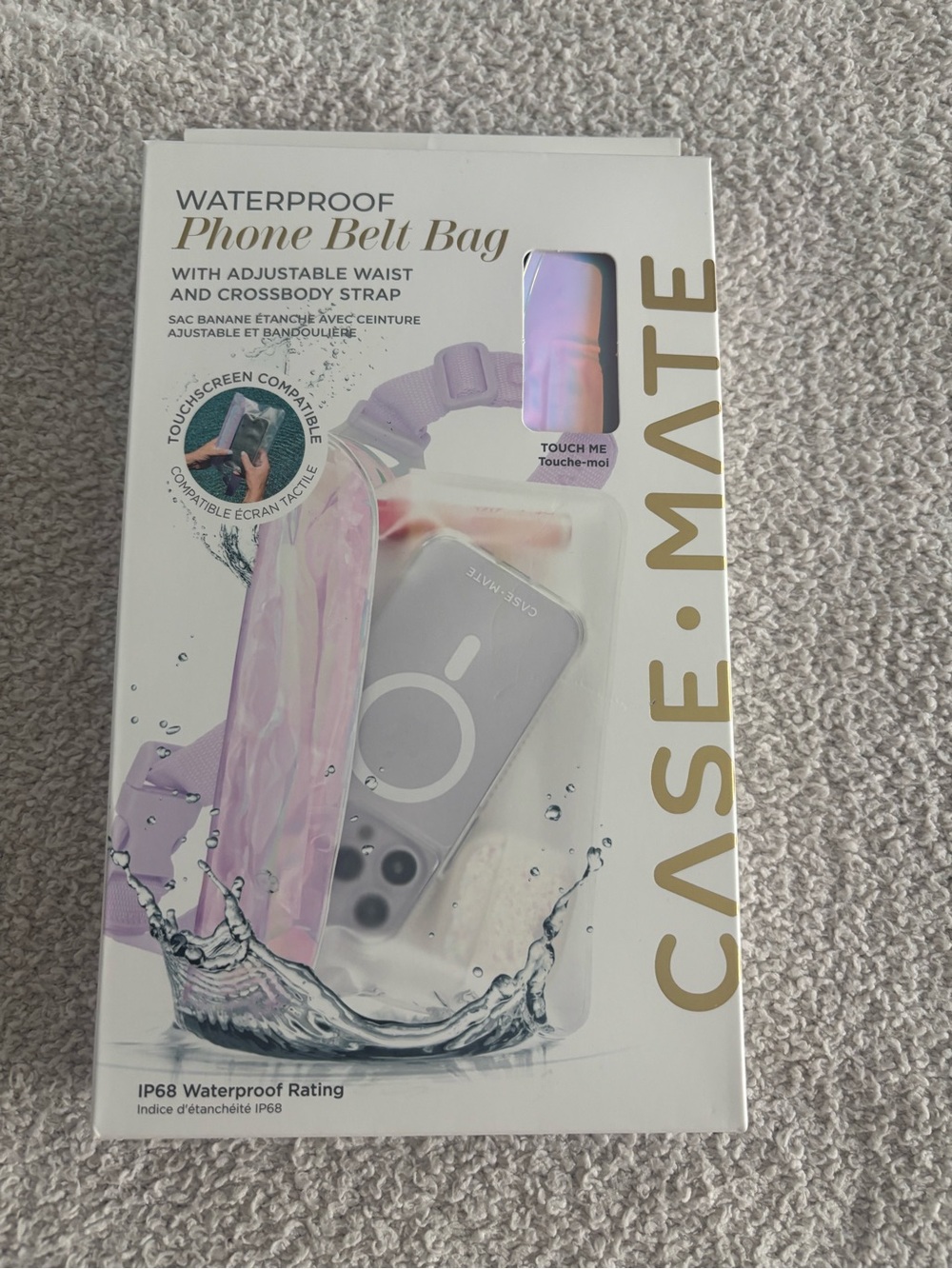 Case-Mate Waterproof Phone Belt Bag in soap bubble iridescent